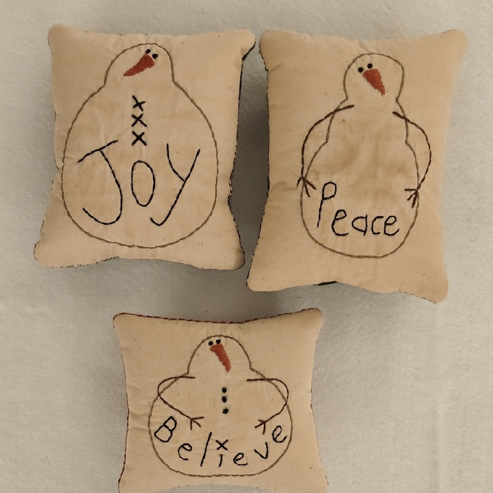 Festive Snowman Holiday Pillows - Set of 3